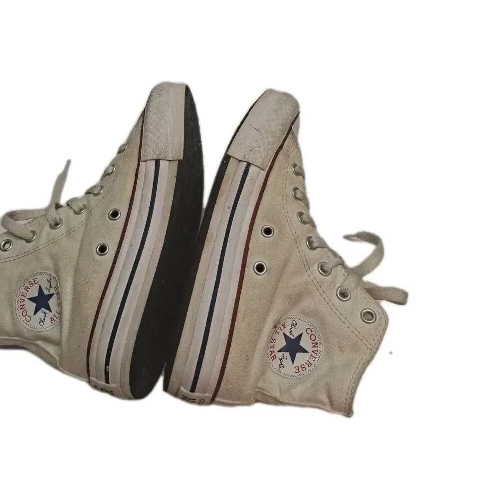 CONVERSE ALLSTAR Youth 3 White High Tops Chuck Taylor Casual Sneakers Shoes